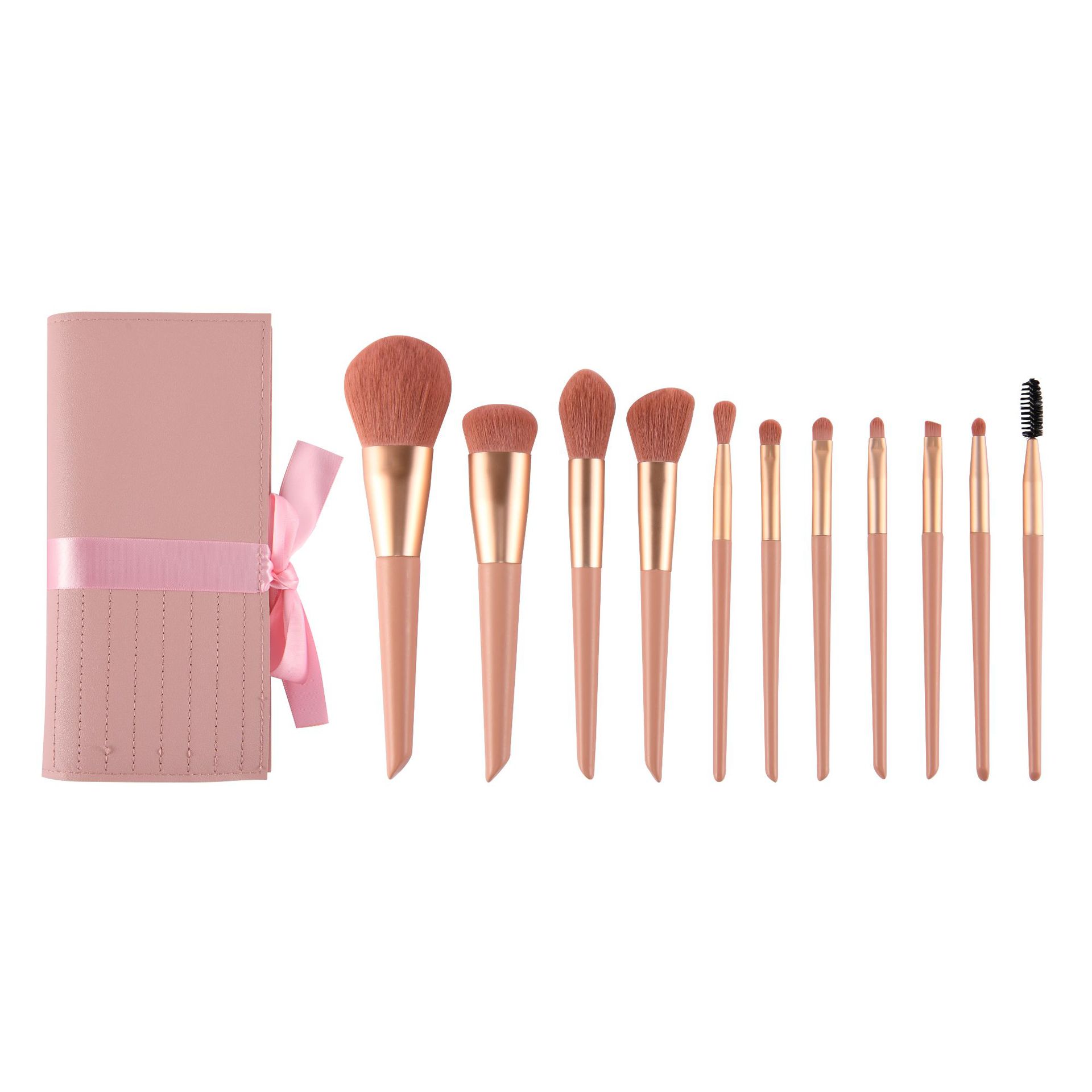 Nuevo 11 piezas de azúcar mancha polvo maquillaje cepillo traje super suave cerdas cepillo suelto sombra de ojos maquillaje cepillo entrega de una sola pieza