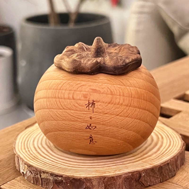 天然木柿如意クリエイティブディフューザー木製アロマテラピー屋内車長期持続フレグランスエッセンシャルオイル装飾品|undefined