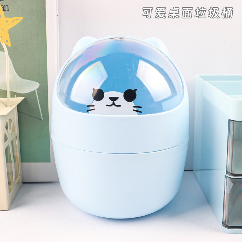 Desktop Trash Can Office Mini Cute Trash Can Trash Bag Desktop Trash Can Student Desk Storage Bucket