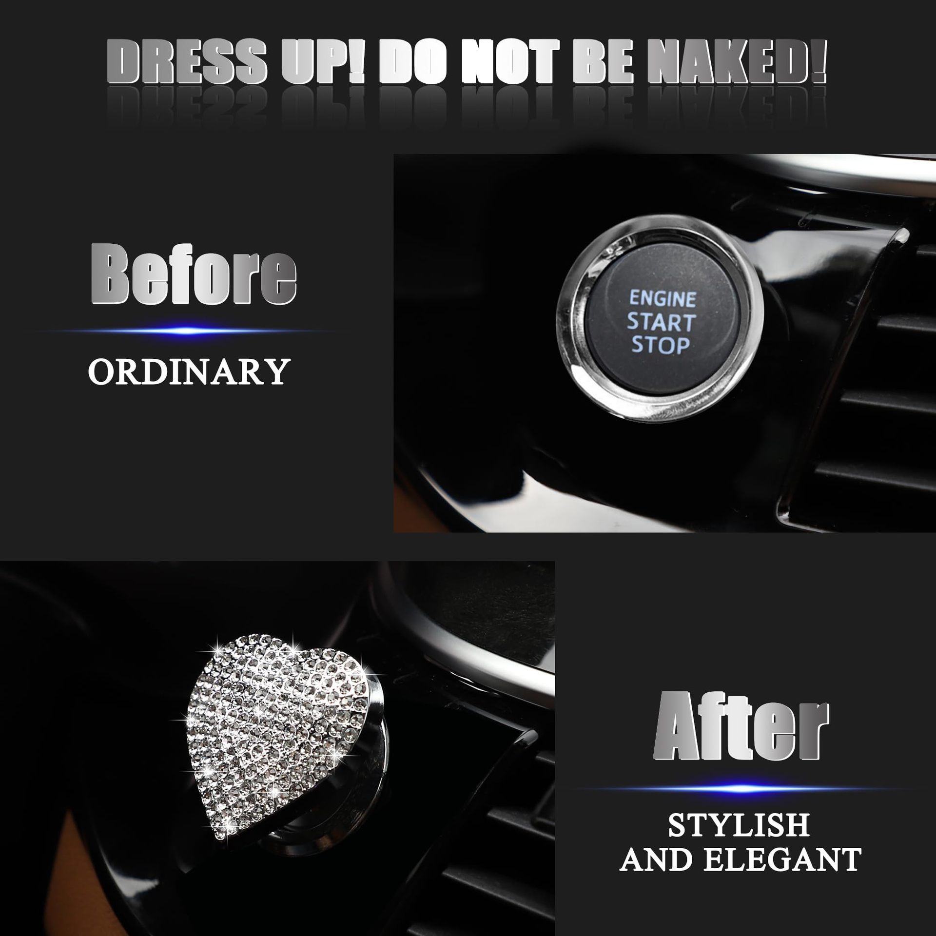 Car One-Button Start Cover Ignition Button Decoration Sticker Protection
