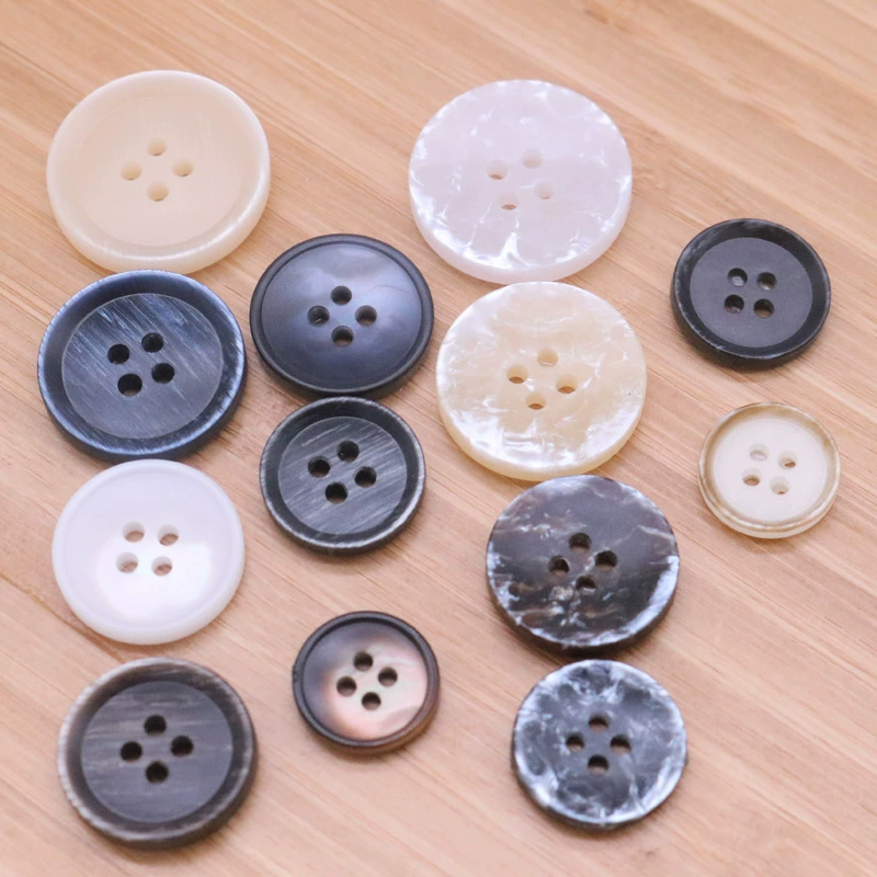Four-eye button thin edge resin button coat windbreaker button wholesale high-end suit button resin button hand-stitched button