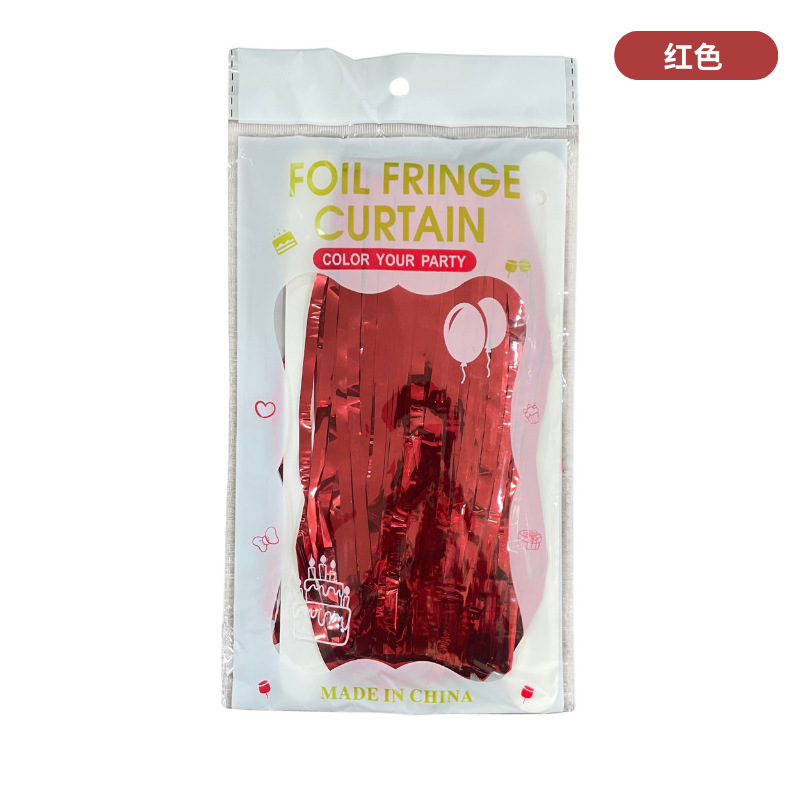 Meizhihai1 * 2 M raya colorida brillante lluvia cortina de seda Navidad boda etapa cumpleaños Fondo diseño props