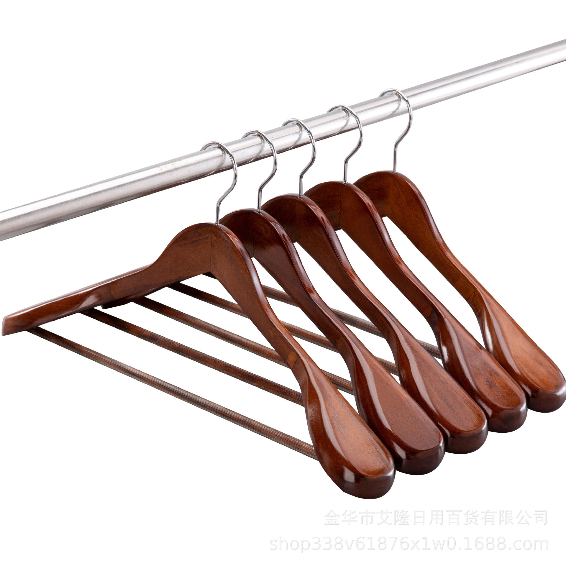 Percha de ropa de madera maciza sin costura de hombro ancho percha de ropa de madera tienda de ropa percha de ropa para adultos percha de ropa