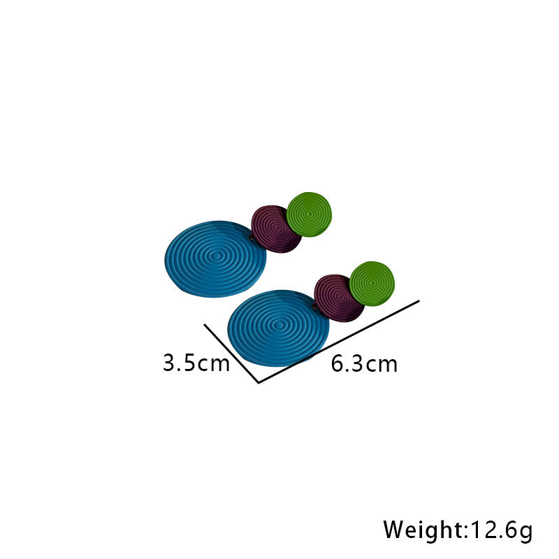 12g Weight 0.03µm-0.05µm Gold Plating Thickness 1 Pair Artistic Round Solid Color Spray Paint Alloy Metal Women'S Drop Earrings Earrings