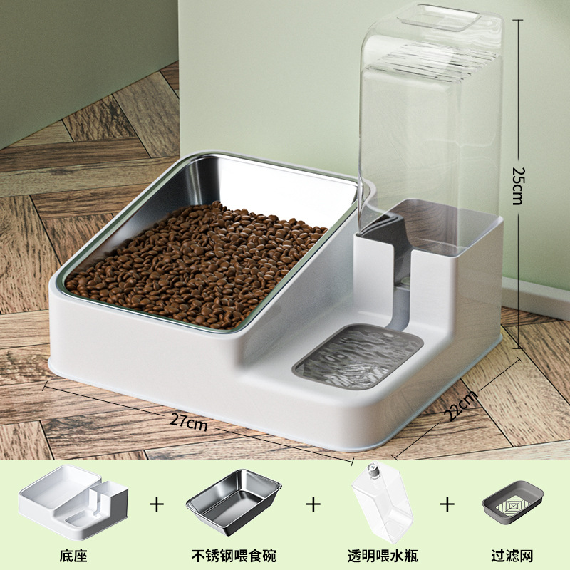 Tazón doble inclinado 16 ° (con tazón de acero inoxidable)