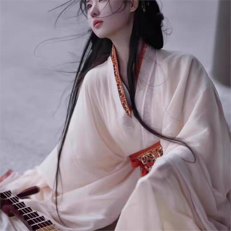 战国袍汉服女成人古装春夏款古风魏晋南北朝直裾套装女款高个子|undefined
