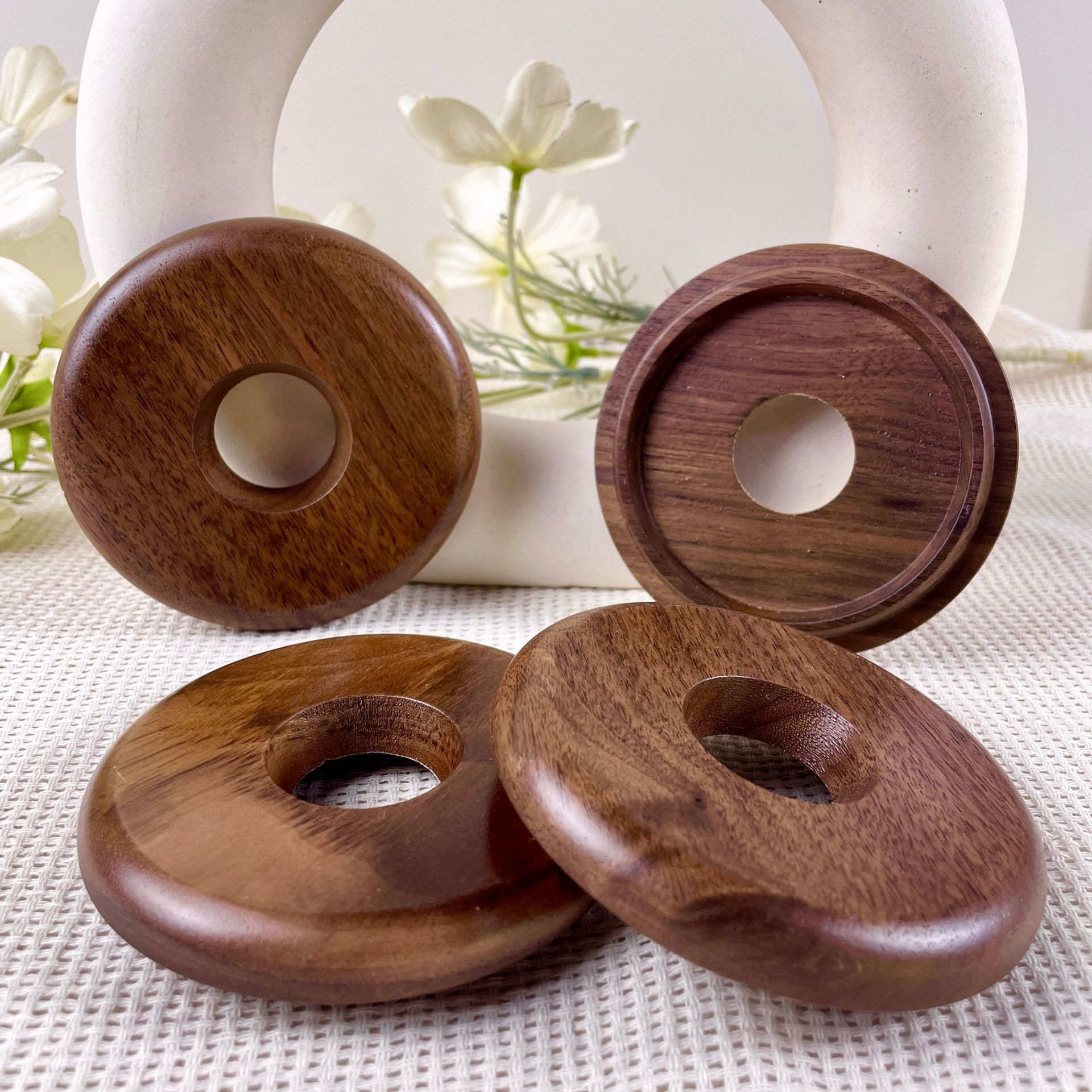 Round coffee wooden coffee pot from natural wood, DIY, custom-made