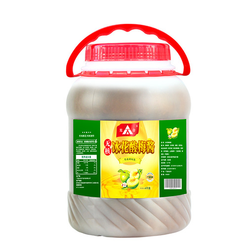 Shuanghe Ice Flower Sour Plum Sauce Lemon Sauce Tomato Sauce Noodles Bibimbap Chili Sauce 4kg Commercial Pack One Piece Dropshipping