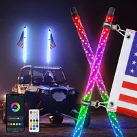 Спиральный RGB Волшебный светодиодный флагшток, рулевое приложение, Bluetooth, пульт дистанционного управления, стример, скачки, внедорожный квадроцикл, атмосферный свет