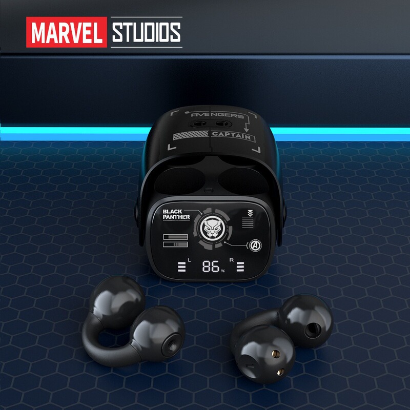 正規認定マーベル アイアンマン スーパー クリップオン スポーツ Bluetooth ヘッドセット、デジタル ディスプレイ付き長いバッテリー寿命、e スポーツに最適なヘッドセット|undefined