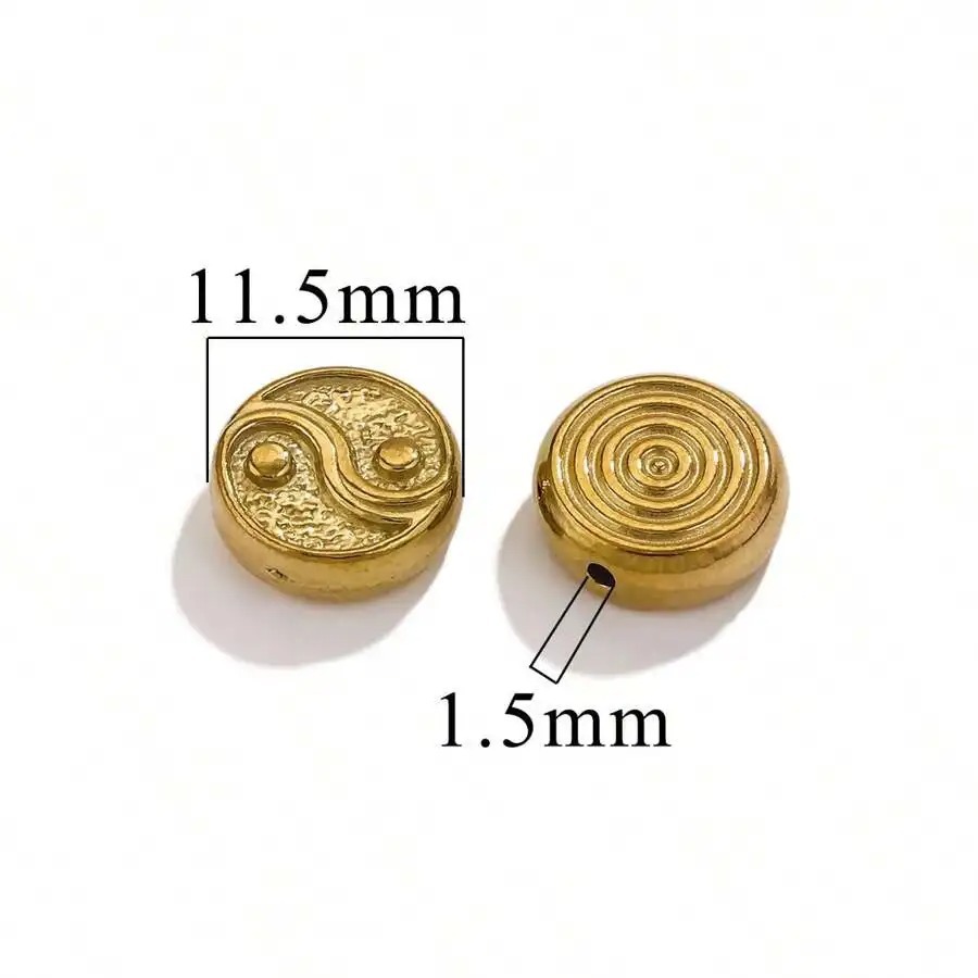 Fundición de acero inoxidable fundición a presión cuentas perforadas de agujeros grandes collar de bricolaje pulsera joyería de retención de color transfronterizo fábrica de cuentas al por mayor