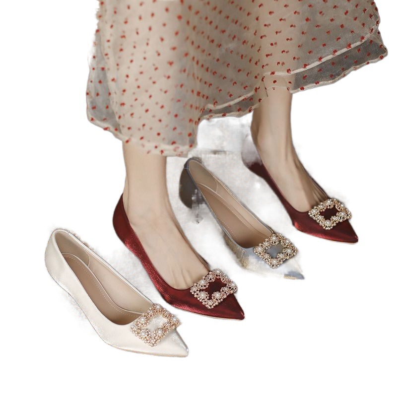 Tempérament français talons hauts femmes talon fin célébrité senior niche design sens_voghion.com