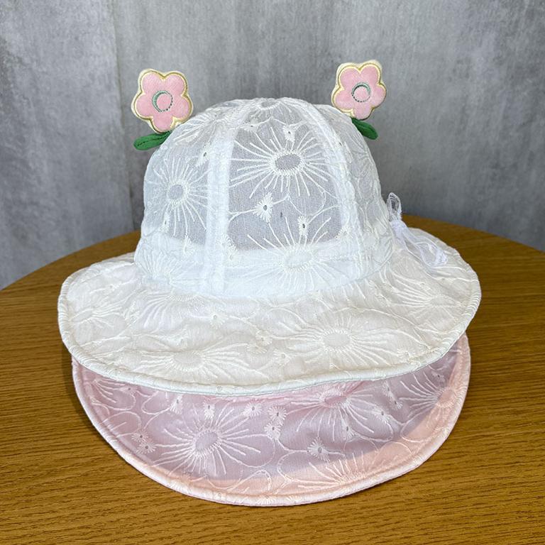 Sombrero de bebé primavera y verano sombrero delgado sombrero de sol bebé lindo sombrero de princesa niñas sombrero de pescador protector solar al aire libre coreano