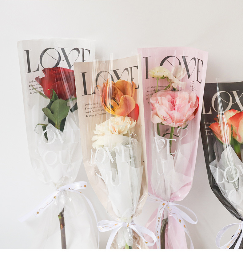 Romantique Lettre Plastique Fête Emballage De Fleur Fournitures De Fête Fournitures D'emballage Cadeau 20 Morceaux display picture 2