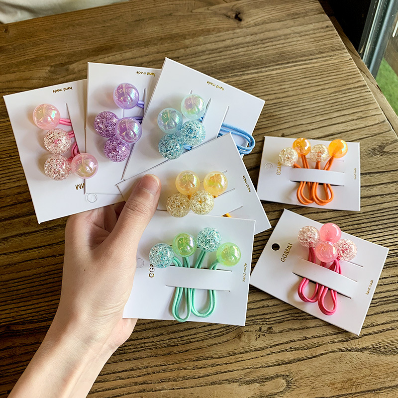 19g Weight Hair Tie Hair Accessories Type 2 Pieces Per Card Quantity Holiday, Daily Occasion Acrylic Material Geometric Pattern Kid'S Gender Casual, Cute Style Casual Cute Kid'S Geometric Arylic Hair Tie 11