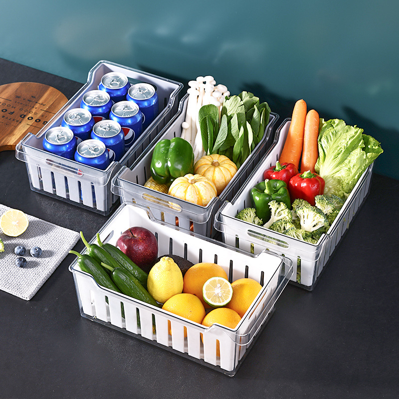 originality kitchen Refrigerator storage box Vegetables fruit food Storage box capacity transparent double-deck