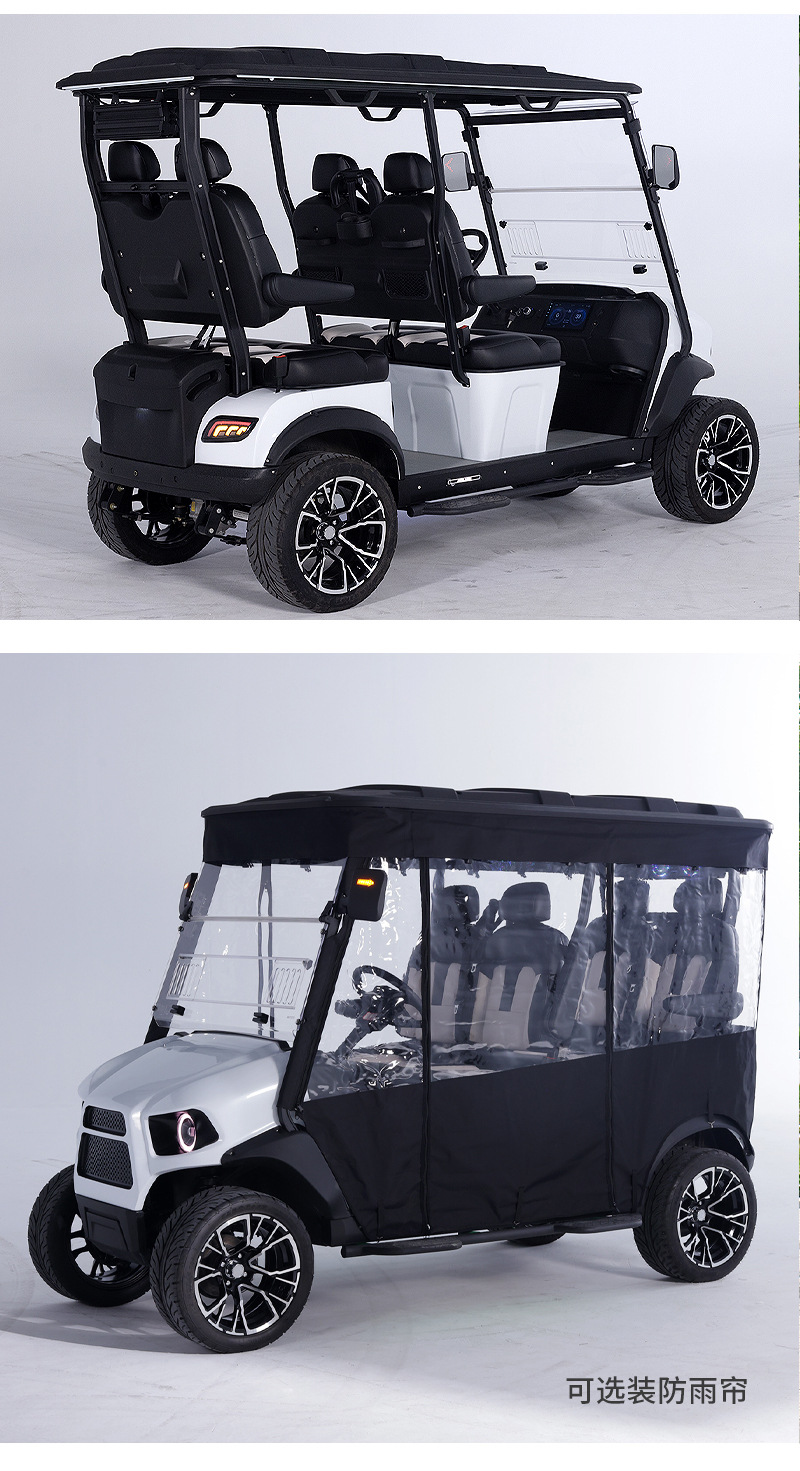 Electric Golf Cart, Open-Top Four-Wheel Tourist Electric Sightseeing Car, Hotel Resort Campus Shuttle Bus