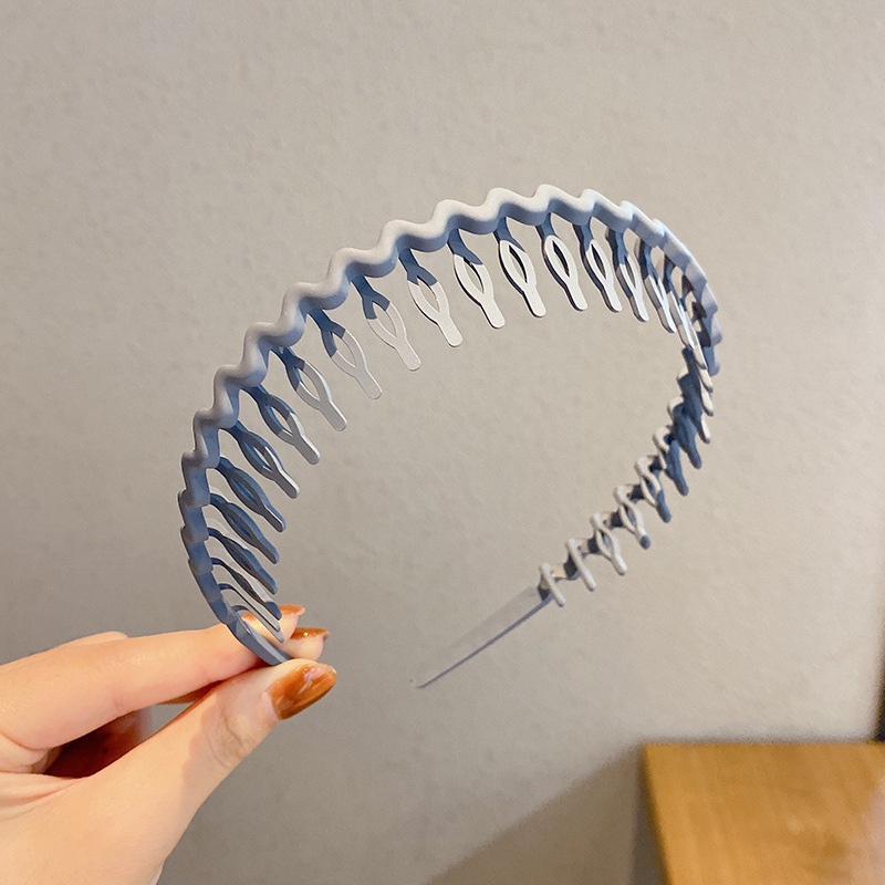 Coreano alto cráneo debe aumentar la altura esponjoso peludo ondulado banda de cabello de doble uso con dientes para mujeres