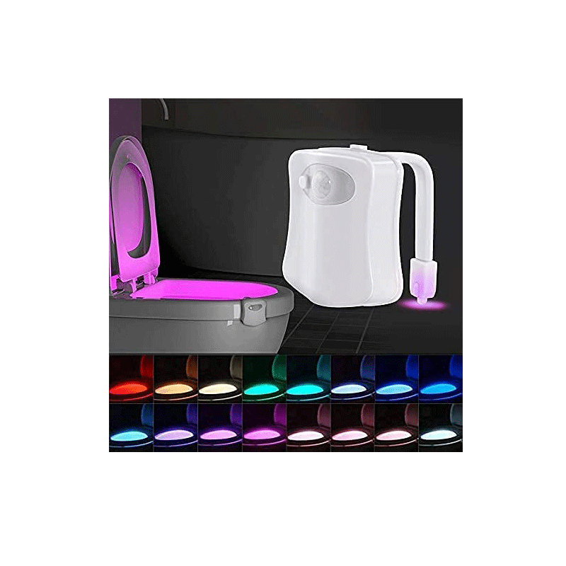 8-color 16-color inodoro lámpara de inducción colgante Cuerpo Humano inducción inteligente tapa del inodoro lámpara LED luz de la noche del inodoro
