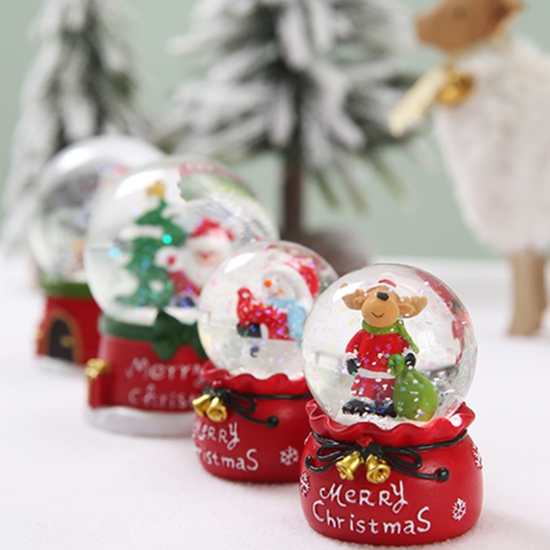 Creative Customized Santa Claus Resin Anime Cartoon Crystal Ball Christmas Gift Can Be Customized with Pictures and Handmade