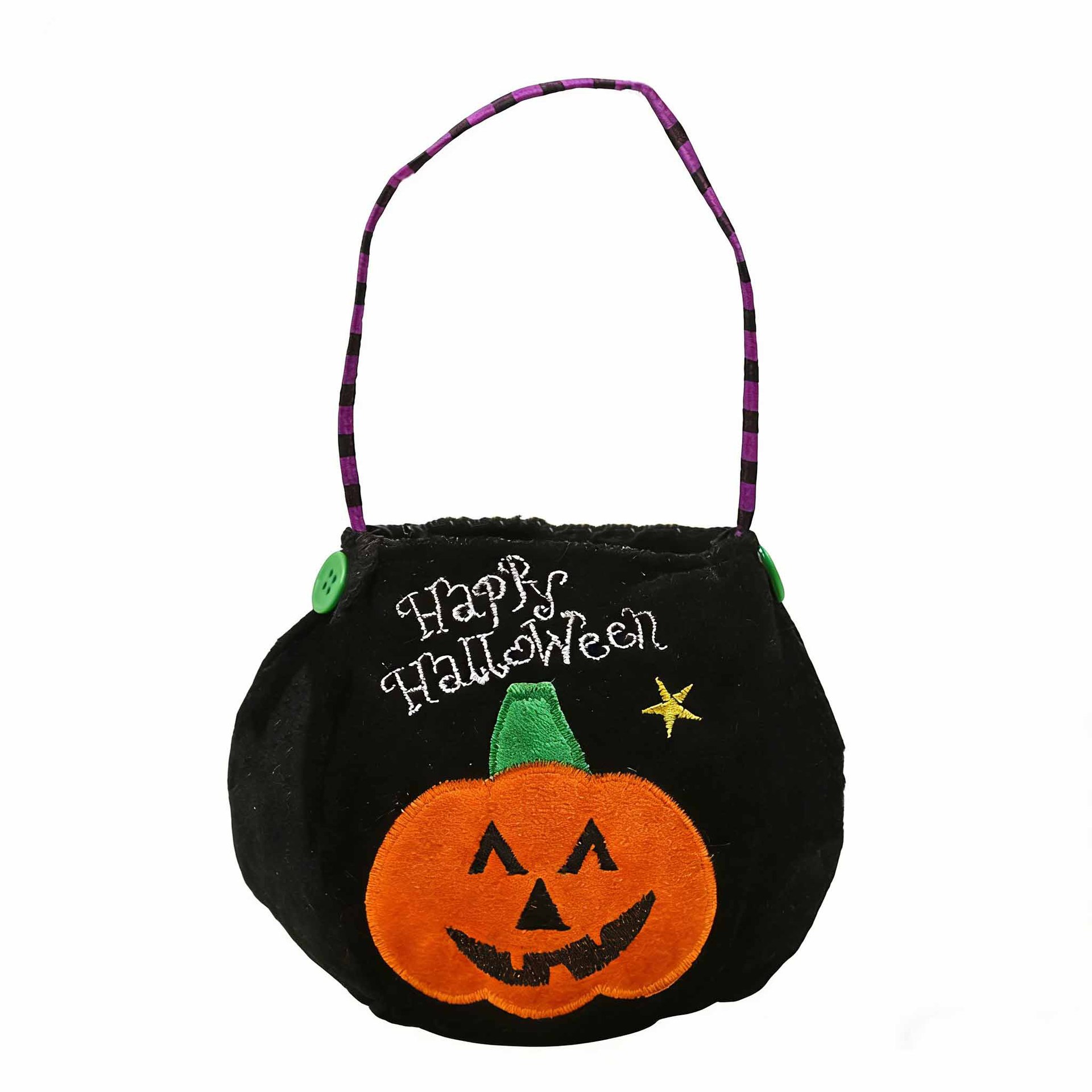 Bolsa de dulces de Halloween portátil bolsas de calabaza tridimensionales para niños regalos props de fiesta de fantasmas brujas transfronterizas props de fiesta de fantasmas
