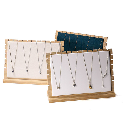 Extra large bamboo pendant display board jewelry display board necklace shelf detachable suede jewelry display props