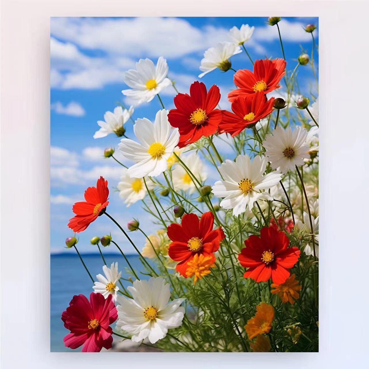 Manual DIY productos de pintura al óleo de estilo chino, plantas, flores, paisajes decorativos estéticos, pintura colgante, nicho fresco, pintura a mano