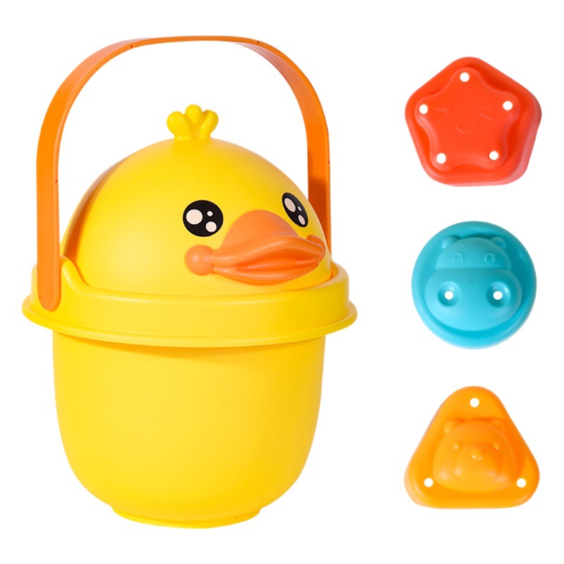 Baño de pato amarillo para niños, cubo de juguete, baño, rociador, pistola de agua, ducha, natación, bebé, juguetes al por mayor