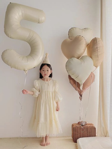 40-inch ins cream digital balloon aluminum film ball birthday one-year-old children's party decoration outdoor photo props