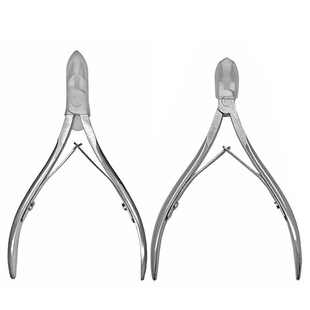With protective rubber sleeve mirror light 8710 stainless steel beauty pliers makeup scissors nail groove scissors barbed double fork spring dead skin pliers