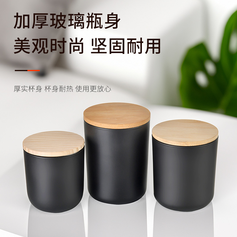 Vaso de vela de vidrio mate esmerilado simple decoración del dormitorio con taza de cera de incienso perfumes transparentes caseros botellas vacías de incienso