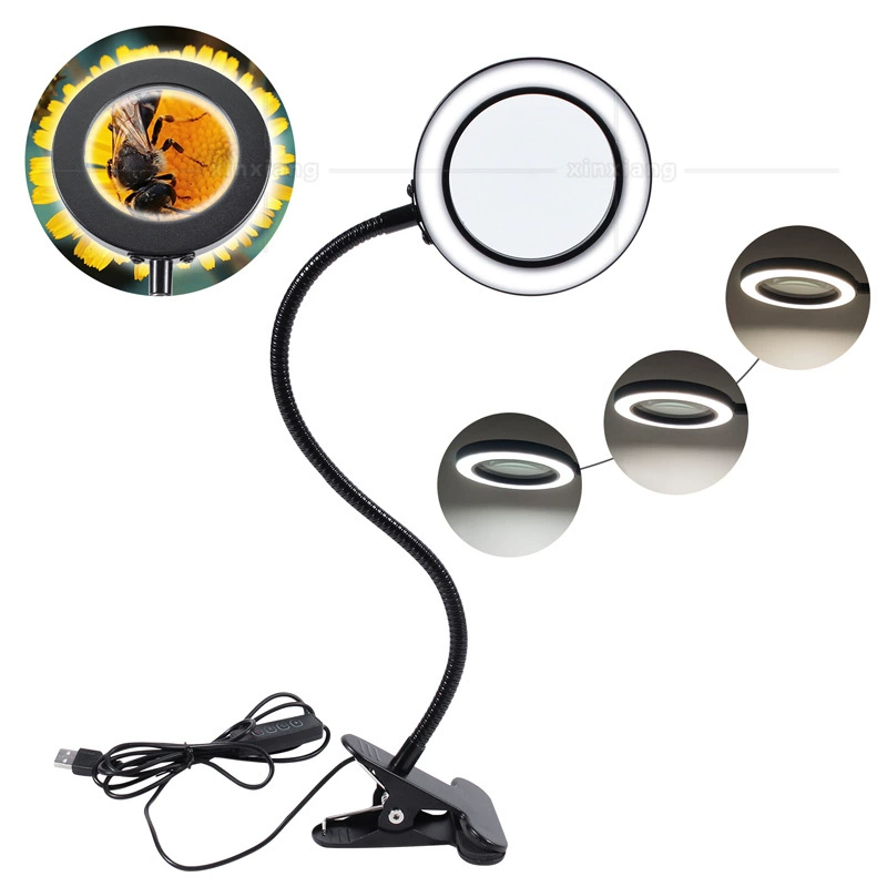 Квадратная полная линия для чтения увеличительное стекло три светодиодных фонаря пожилой Портативный Ультратонкий HD оптический акрил