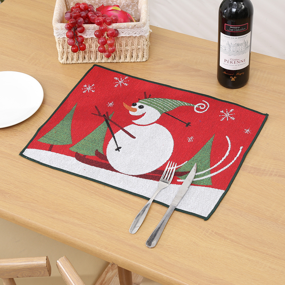 2024 nuevo cojín de Navidad cojín de muñeco de nieve de Navidad cojín de mesa de decoración familiar cojín de mesa de Navidad Jacquard