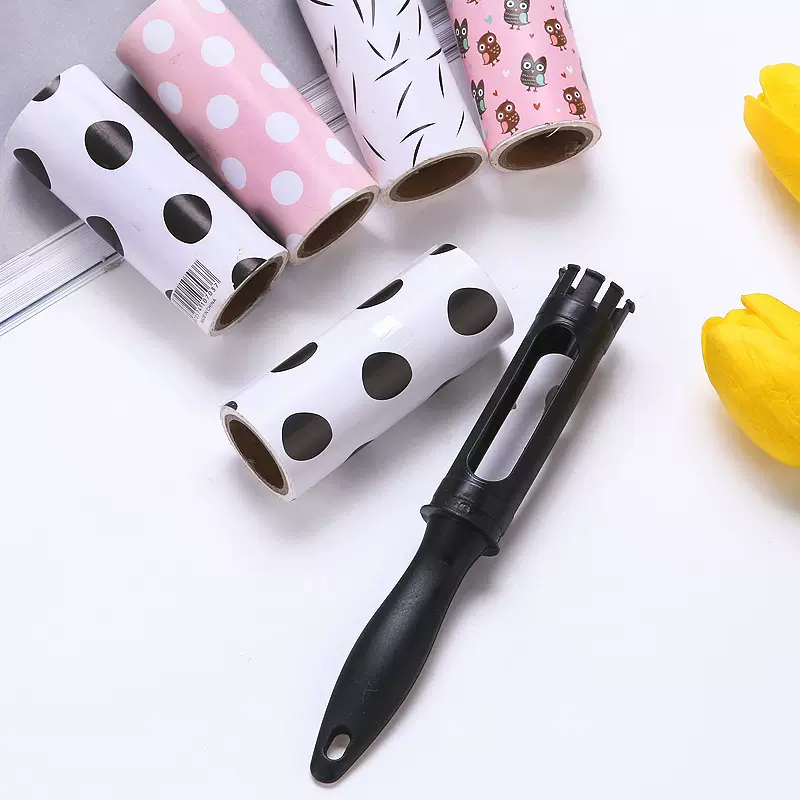 新款卡通粘毛器套装带替换装可撕式衣物粘毛器家用宠物滚筒除毛器