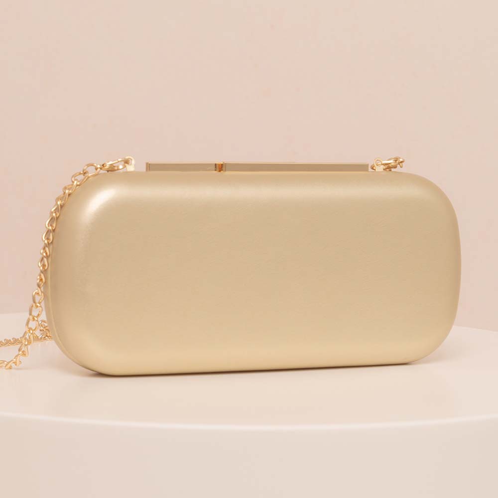 Borsa a tracolla di lusso con tracolla a catena in PU color oro - Elegante pochette quadrata per feste serali, abbigliamento quotidiano e stile celebrità_voghion.com