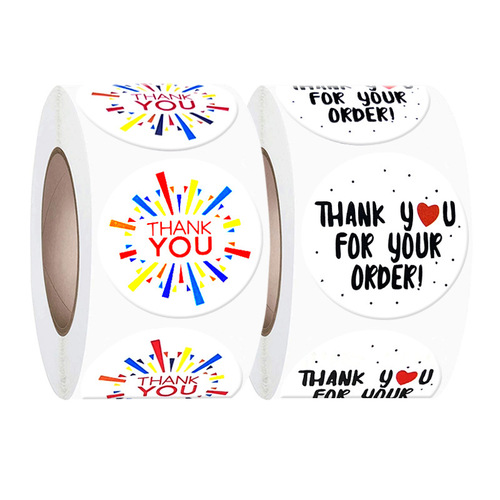 Thank you sticker, thank you sticker factory 1 inch 2.5CM gift wrapping decoration sealing sticker