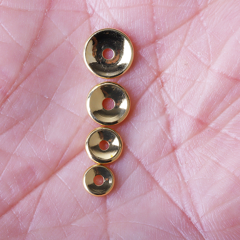Brass Spacer Solid Pad Bead for DIY Jewelry Making, 18K Gold Accessories, Loose Beads, Concave Wheel Beads, Positioning Beads Brass Spacer Solid Pad Bead for DIY Jewelry Making, 18K Gold Accessories, Loose Beads, Concave Wheel Beads, Positioning Beads