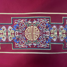 新中式棉麻刺绣沙发布红木家具四季通用靠垫坐垫抱枕桌旗面料批发