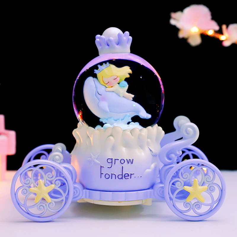 マーメイドプリンセス城クリスタルボールオルゴール回転トロイの木馬オルゴール女の子誕生日プレゼントクリエイティブおもちゃ|undefined