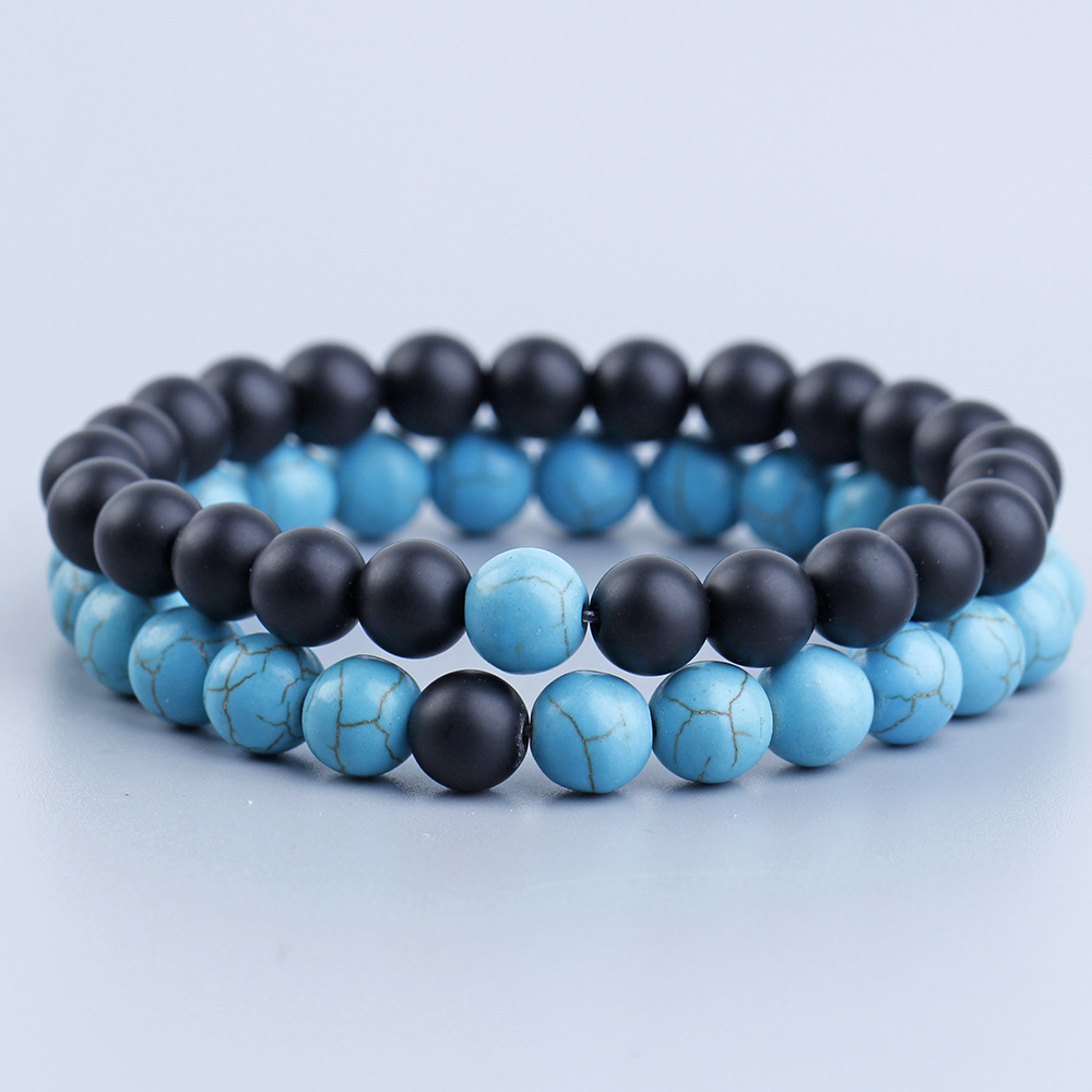 42g Weight Bracelets Classification Ethnic Style Geometric Stone Beaded Couple Bracelets