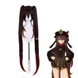 原神 胡桃 cosplay假发 双马尾渐变虎夹款假发 动漫造型假毛头套