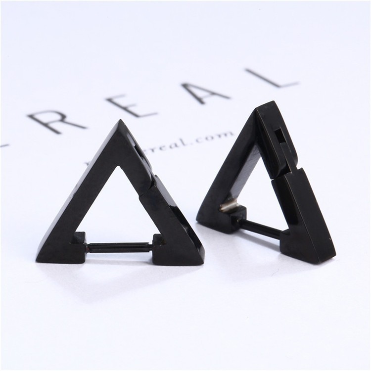 Casual Occasion 1 Piece Simple Style Triangle Geometric Polishing Plating Titanium Steel Ear Studs