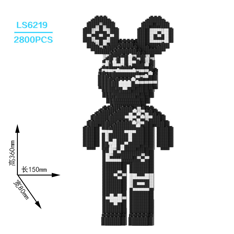 CLS moda Lesen compatible con Lego oso violento de gran tamaño bloques construcción 55cm adornos rompecabezas alta dificultad montado juguete DIY
