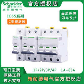 施耐德家用小型断路器开关 ic65n空开开关A9 C型2P4Pc16a空气开关