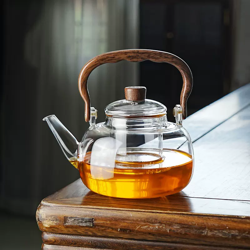 大容量提梁壶高硼硅玻璃煮茶壶电陶炉可用功夫茶具居家待客用茶壶