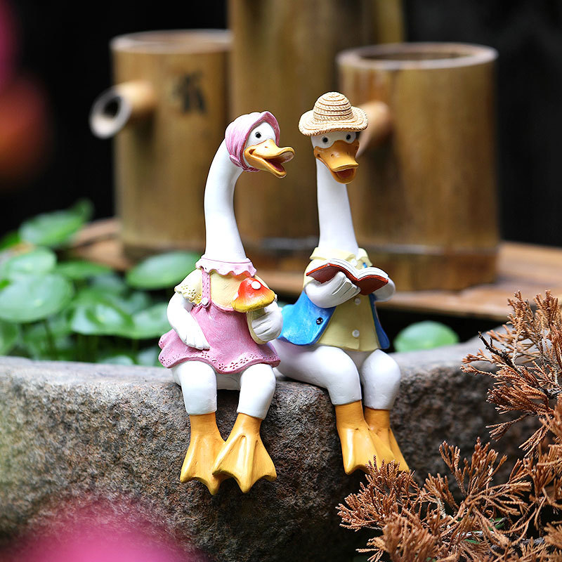Jardín al aire libre resina pollo decoración jardinería jardín decoración creativa dibujos animados animal artesanía Decoración