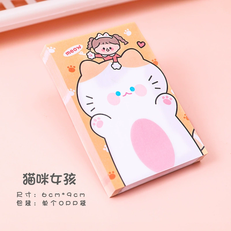 Девушка из мультфильма «Дуду» удобна для вдохновения в S Girls' Heart Memo Note Note N раз, чтобы разместить еду на вынос и подписать бумагу
