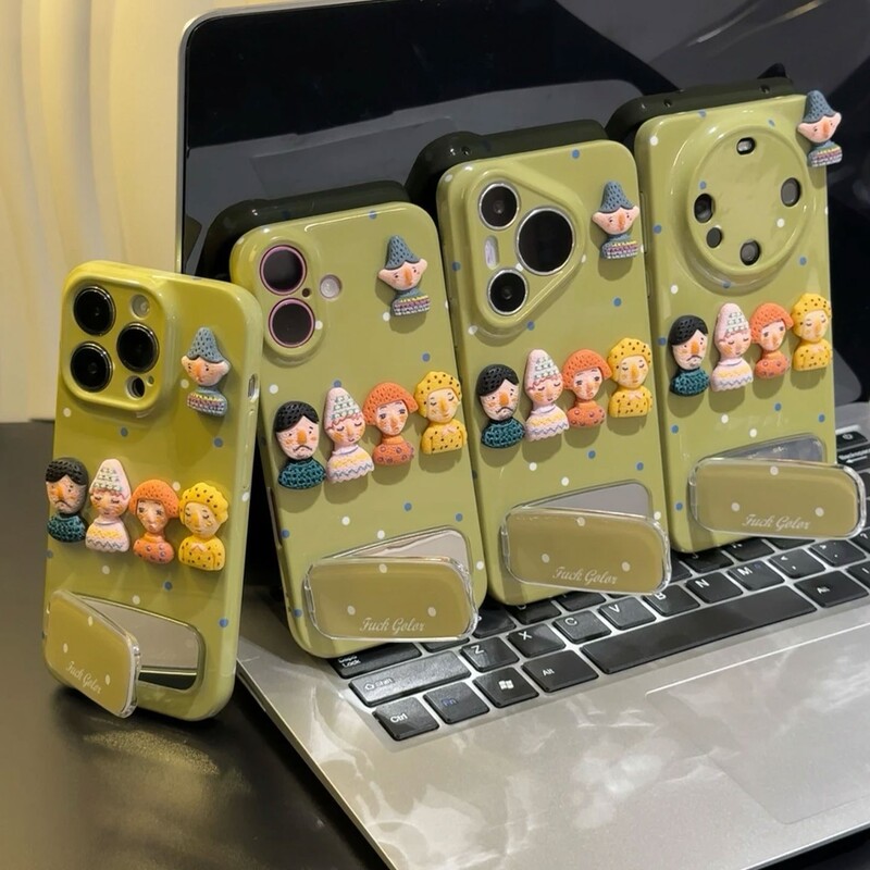 Three-Dimensional Figurine Suitable for Apple 17 Pro Phone Case Film Holder Vivo Huawei Pura70 Xiaomi 17