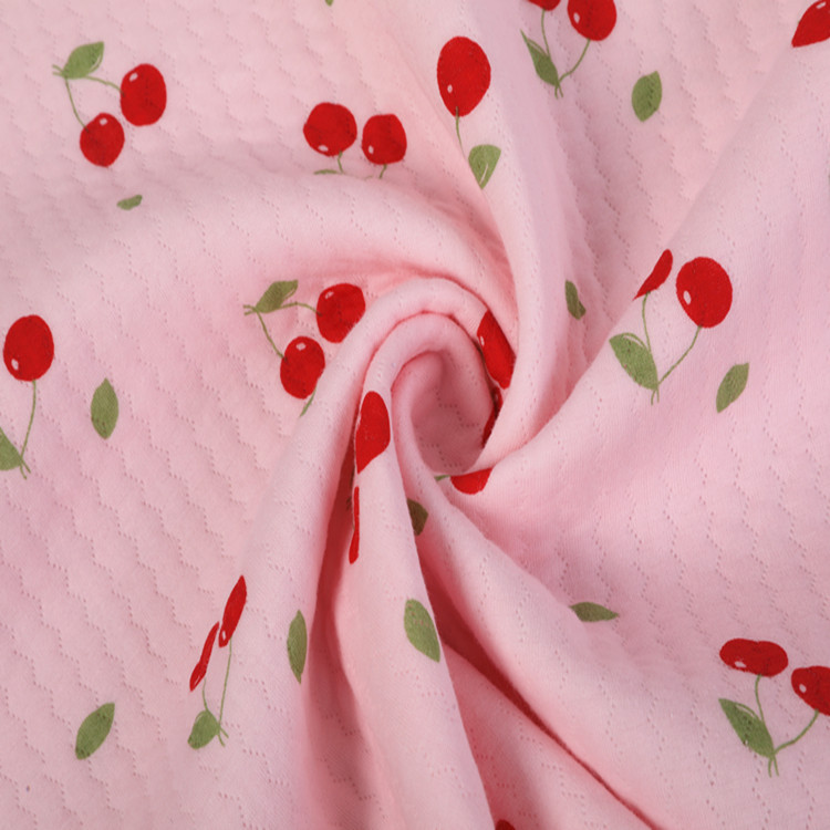 针织全棉提花空气层 空气层印花 夹丝棉印花 母婴幼童保暖面料