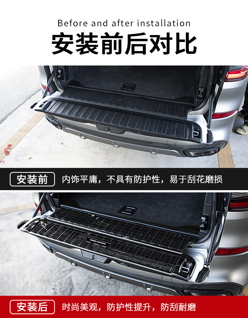 Suitable for Bmw's New X5Lx7 Rear Guard Plate, Threshold Strip, Trunk Cover, Protective Plate, Modified Interior Decoration Accessories
